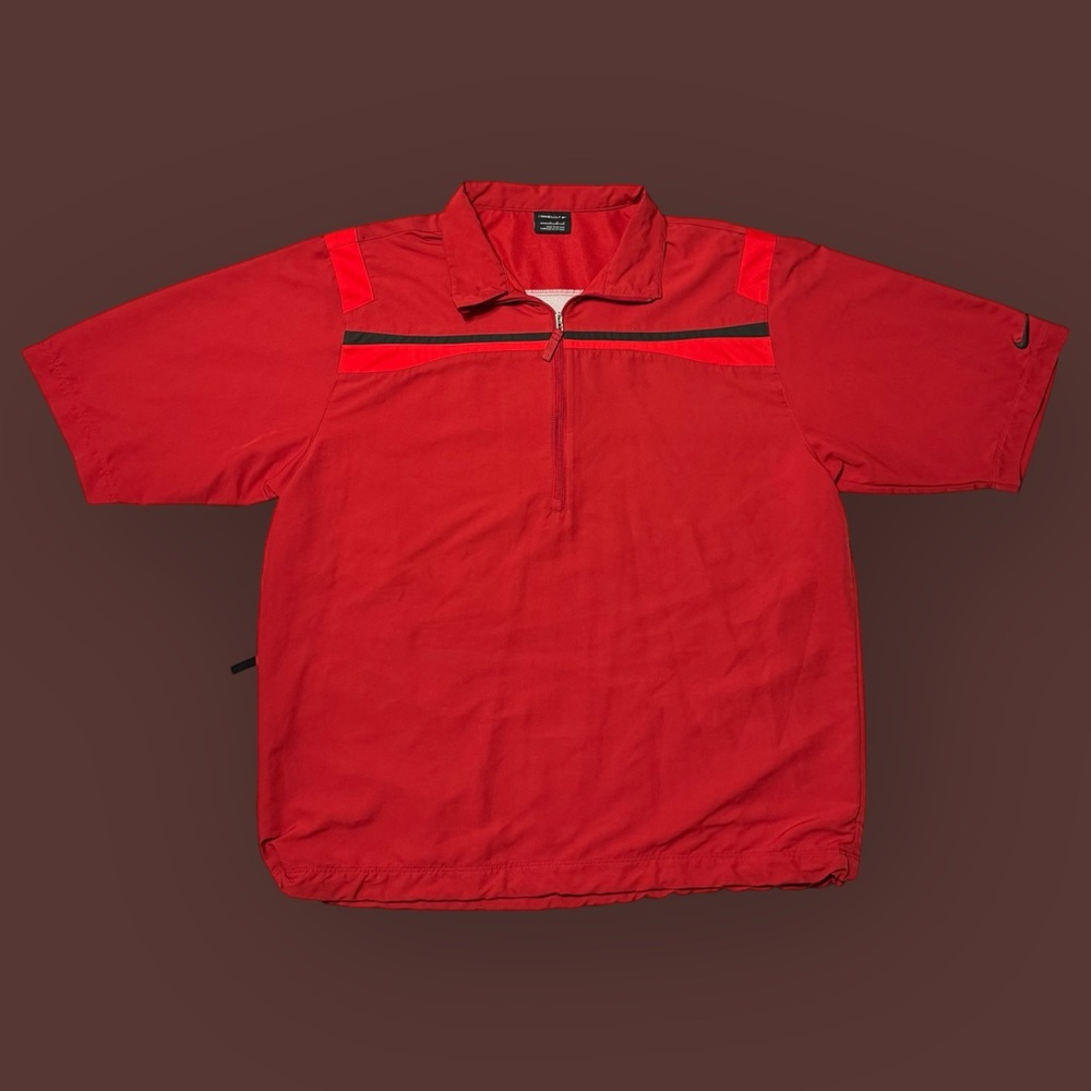 Nike Red Tiger Woods Quarter Zip Windbreaker